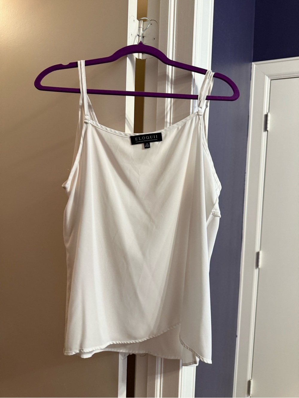 Eloquii White Satin Spaghetti-Strap Cami